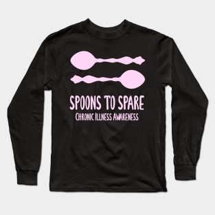 Spoons To Spare - Chronic Illness Awareness (Light Pink) Long Sleeve T-Shirt